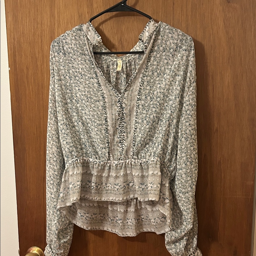 Free people glacier if I had you floral blouse medium